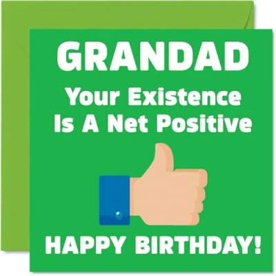 Image of Funny Birthday Cards for Grandad Your Existence Joke Happy Card from Grandson Granddaughter, Banter Gifts, 145mm x Rude Greeting Grandpa