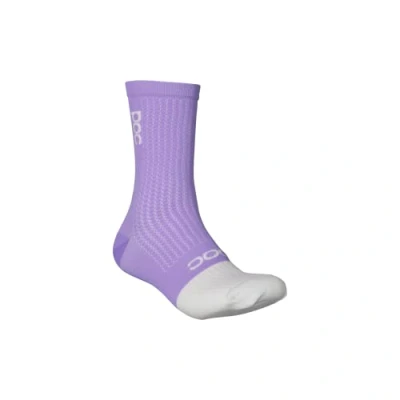 Image of POC Unisex Flair Mid Socks, Purple Amethyst/Hydrogen White, M UK
