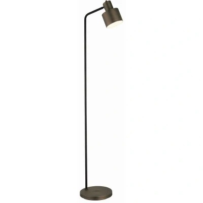 Image of Mayfield Floor Lamp Dark Antique Bronze Effect Plate &amp; Textured Matt Black Paint 1 Light IP20 E27