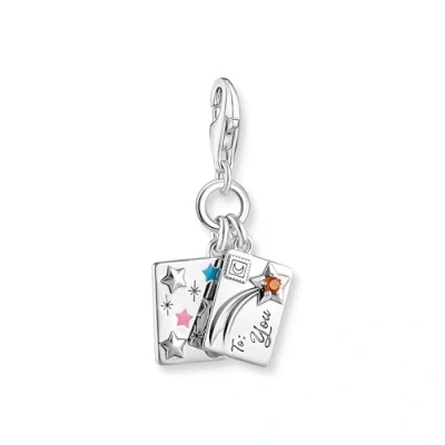 Image of Thomas Sabo Women Charm Pendant 925 Sterling Silver, Blackened, Cold Enamel 2061 691 7