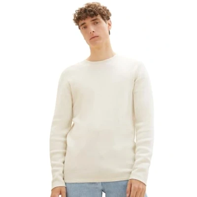 Image of TOM TAILOR Denim Men&#039;s Knitted Jumper with Structure 1016090, 26122 Oat Milk Melange, M