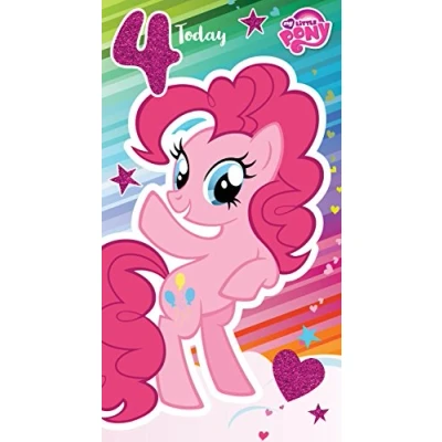 Image of My Little Pony MP011 &quot;Happy 4th Birthday. Hope Your Day Is Bursting With Fun!&quot; Greeting Card