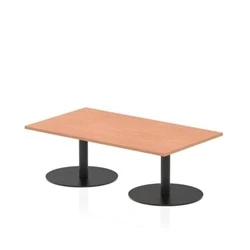 Image of Italia 1400 x 800mm Rectangular Coffee Table Beech Top 475mm High Black Leg