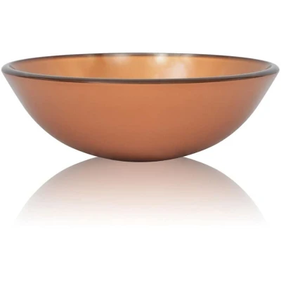 Image of vidaXL Basin Tempered Glass 42 cm Brown