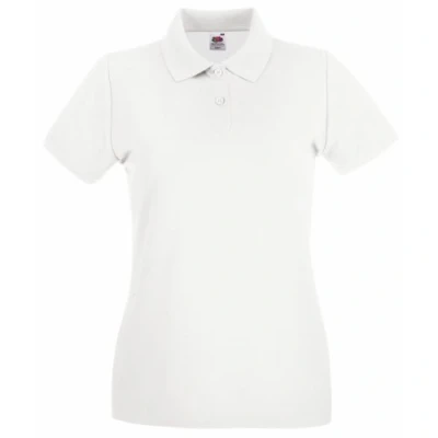Image of Fruit of the Loom Women&#039;s Polo Shirt Short Sleeve, Womens Men, White, XX Large
