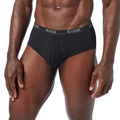 Image of Sloggi SLIM 24/7 MIDI 2 PACK Briefs, Men&#039;s, Size: XL, Black