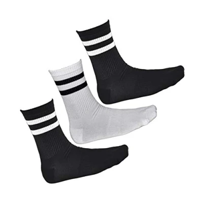 Image of vitsocks Men&#039;s Cushioned BAMBOO Tube Crew Sports Socks (3 PAIRS) Soft Padded Heel, 2x black 1x white, 6 8