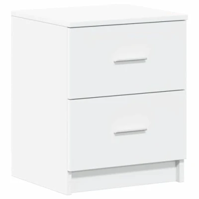 Image of vidaXL Bedside Cabinet/Nightstand with 2 Drawers White Modern Engineered Wood for Bedroom, 40x36x50 cm