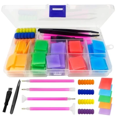 Image of 100 Pcs 5D DIY Diamond Art Painting Wax Clay Glue, Glue Clay, Accessories Tools for Embroidery Cross Stitch Drilling,Nail Craft Mud