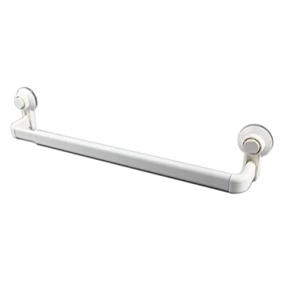 Image of Yumira Telescopic Towel Holder, Suction Cup Bath Holder No Drilling Plastic Rail Wall Mount Single