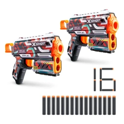 Image of X Shot Skins Flux Reckoning 2 Pack (16 Darts), Foam Dart Blaster, Toy Gun, Air Pocket Technology Darts