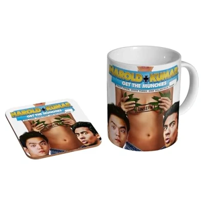 Image of glades Harold &amp; Kumar Ceramic Coffee Mug + Coaster Gift Set