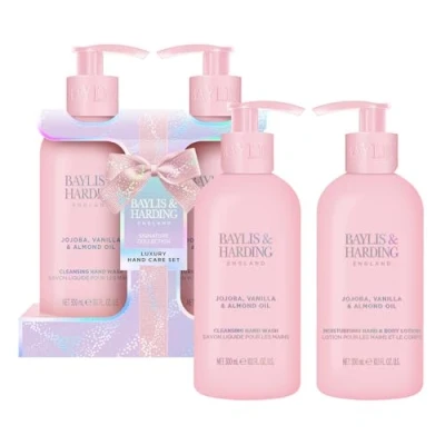 Image of Baylis &amp; Harding Jojoba, Vanilla Almond Oil Luxury Hand Care Gift Set Vegan Friendly (Pack of 1)
