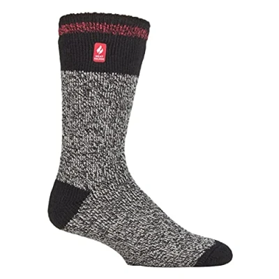 Image of HEAT HOLDERS Mens Extra Thick Thermal Socks for Winter Warm Fluffy Fleece Insulated Gifts Men (6 11, Black Red (Porto))