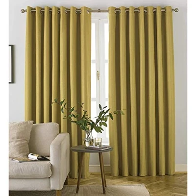 Image of furn. Moon Eyelet Blackout Curtains, Polyester, Ochre, 168 x 137cm