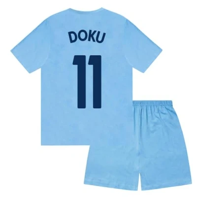 Image of Manchester City F.C. Boys Doku 11 Sublimation Short Pyjamas Navy 10 Years