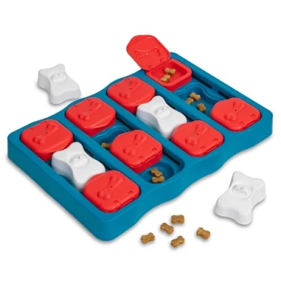 Image of Nina Ottosson by Outward Hound Dog Brick Treat Puzzle Enrichment Toy, Level 2 Intermediate Game, Blue