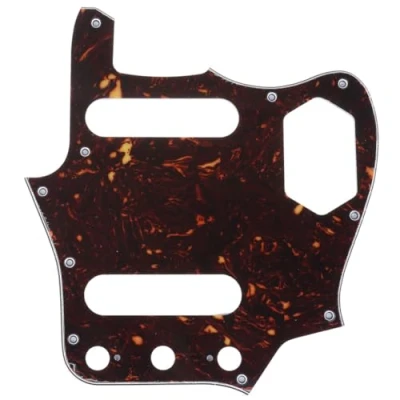 Image of Musiclily Pro 10 Hole Guitar Pickguard for JPN Fender Japan Jaguar, 4Ply Tortoise Shell