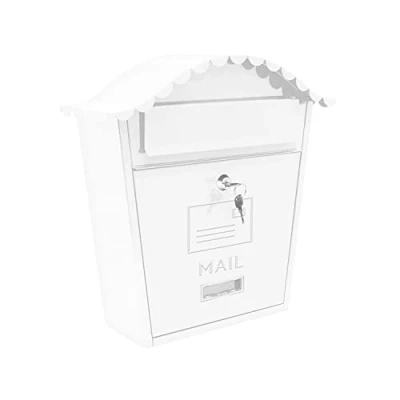 Image of GardenKraft Classic Wall Galvanised Steel Post Box White