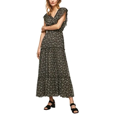 Image of Pepe Jeans AROA Maxi dress, Women&#039;s, Size: Large, Multicoloured