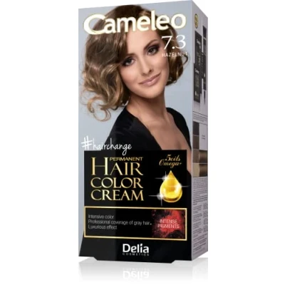 Image of Cameleo Permanent Hair Colour Cream Hazelnut Intensive Color &amp; Protection 5 Oils + Omega Plus Acids Professional, Luxurious Dye Full Kit