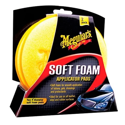 Image of Meguiar&#039;S x3070 Soft Foam 4 Applicator Pads For Hand Applying Waxes Or Tire Dressings, Yellow