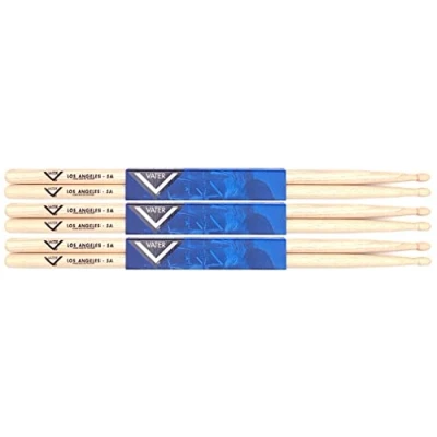 Image of Vater Drumsticks VS3P5AW Los Angeles 5A American Hickory Series Wood Tip 3 Pair Pack