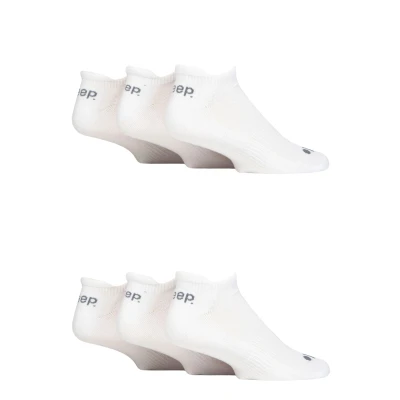 Image of Mens 6 Pair Jeep Performance Trainer Socks White 11