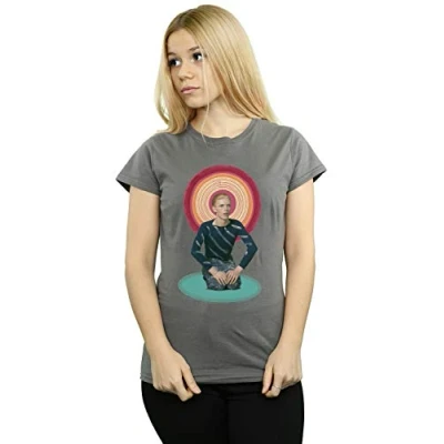 Image of David Bowie Women&#039;s Kneeling Halo T Shirt Charcoal Large