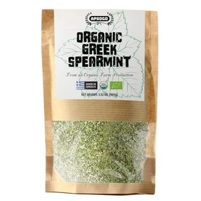 Image of Apsogo Spearmint Dried Organic from Greece Premium Quality &amp; Refreshing Aroma, Perfect as a Spice or Herbal Tea (100g)