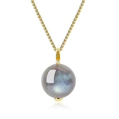 Image of COAI Labradorite Stone Bead Pendant Necklace for Women Girls