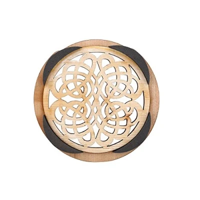 Image of Tomotato Guitar Sound Hole Cover Wooden Soundhole Protector Screeching Halt Block Feedback Buffer with Pattern Acoustic Accessories 41&#039;&#039;/42&#039;&#039;(Happy Knot)