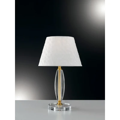 Image of EPOQUE Table Lamp with Round Tapered Shade Gold, Crystal 20x43cm