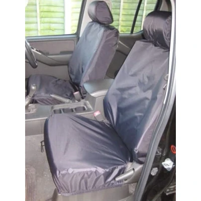 Image of Van Demon Tailored Seat Covers for Nissan Navara (2005 2016) [Driver + Single Passenger Seat] Airbag Compatible, Heavy Duty Work Protection Accessories