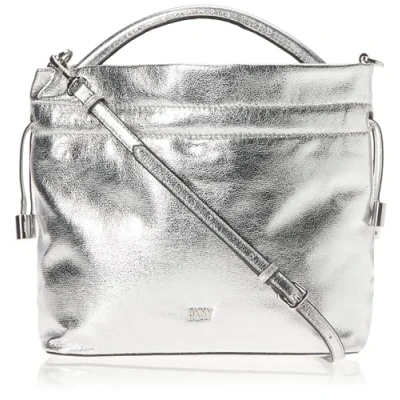 Image of DKNY Women Feven Crossbody Handbag, Silver, Small