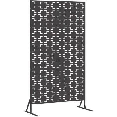 Image of vidaXL Privacy Screen Black 100x50x180 cm Steel