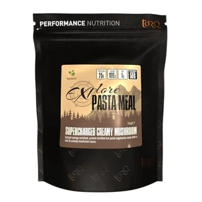 Image of Torq Explore Vegatarian Pasta Meal Creamy Mushroom Healthy Dehydrated Expedition Food 25g Protein 100g Carbohydrate 500cal