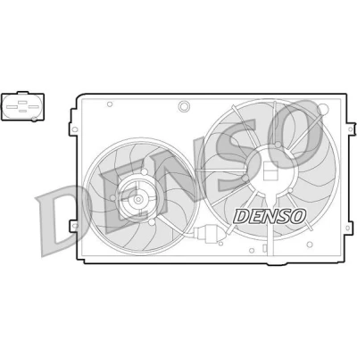 Image of 1K0121207BB9B9 Cooling Fan DENSO DER32011 295, 360mm 12V 200/150W VOLKSWAGEN: Caddy 3, Golf 5, Touran I, AUDI: A3 Sportback, A1 Sportback