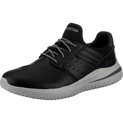 Image of Skechers Men&#039;s Delson 3.0 Ezra Sneaker,Black Leather,9 UK