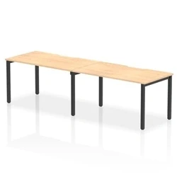 Image of Evolve Plus 1400mm Single Row 2 Person Bench Desk Maple/Black
