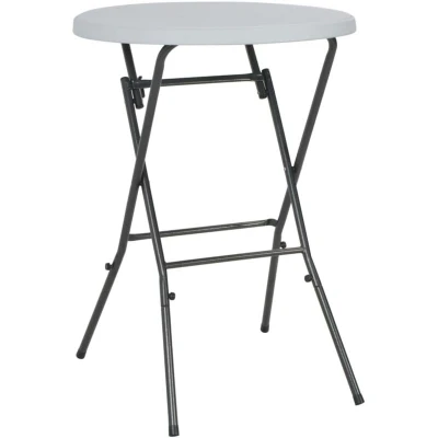 Image of vidaXL Folding Bar Table White 80x110 cm HDPE