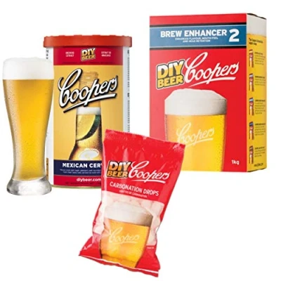 Image of Coopers Mexican Cerveza Lager Refill Home Brew Kit (Concentrate + Enhancer Drops)