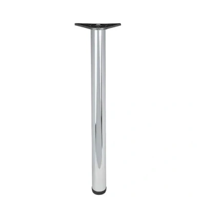 Image of Adjustable Breakfast Bar Round Worktop Support Table Leg 710, 820, 870 chrome (710mm)