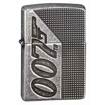 Image of Zippo Windproof Lighter, James Bond 007™, Deep Carve, Armor® Antique Silver, Refillable, In Gift Box