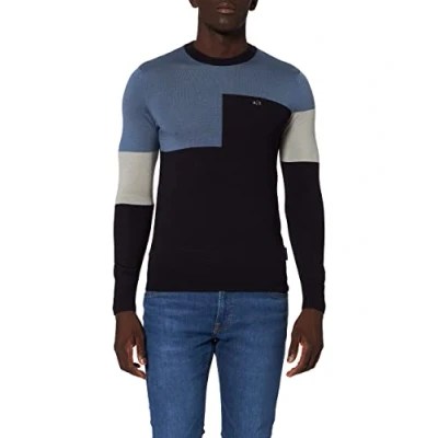 Image of Armani Exchange Pullover Sweater, Navy/Bearing SEA/NEU, XS