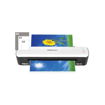 Image of Fellowes Sola A4 Laminator Machine for Home Use Fast 4 Minute Warm Up Time with Auto Shut Off Feature 80 125 Micron Amazon Exclusive, White/Black