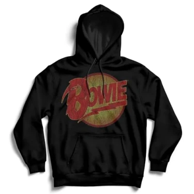 Image of David Bowie Men&#039;s Vintage Diamond Dogs Logo Hoodie Black