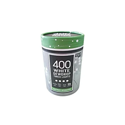 Image of Battery Operated Dewdrop Timer Lights 400 White