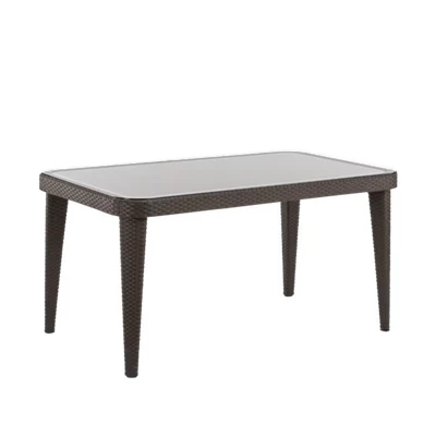 Image of Dellonda Outdoor Dining Table Weather Resistant Glass 90x150cm
