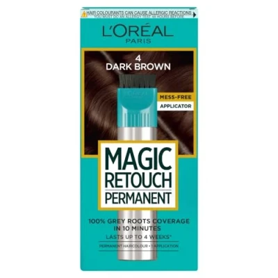 Image of L&#039;Oréal Paris Magic Retouch Permanent Root Concealer, Touching Up Grey Hair Dye, Dark Brown 4